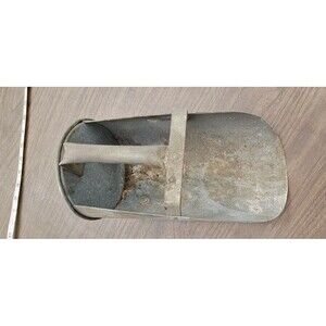 Vintage Galvanized Zinc Grain Scoop Primitive Farm Barn Find Old Candleholder